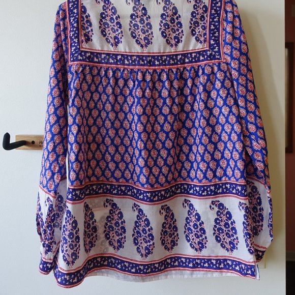 Top Mixed Paisley Print Red White Blue 0 2 4 XS - Picture 10 of 14